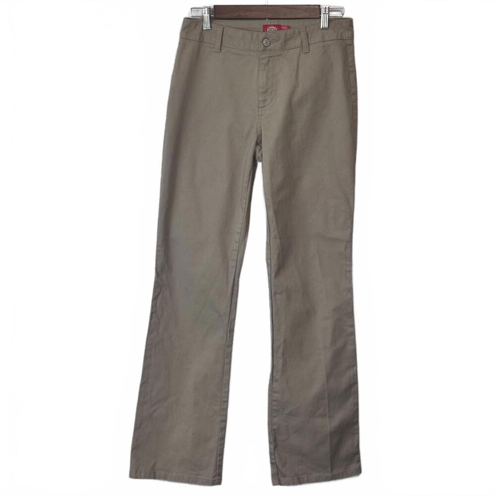 Dickies Pants Khaki Juniors Size 7/28‎ Bootcut Stretch Casual Uniform School